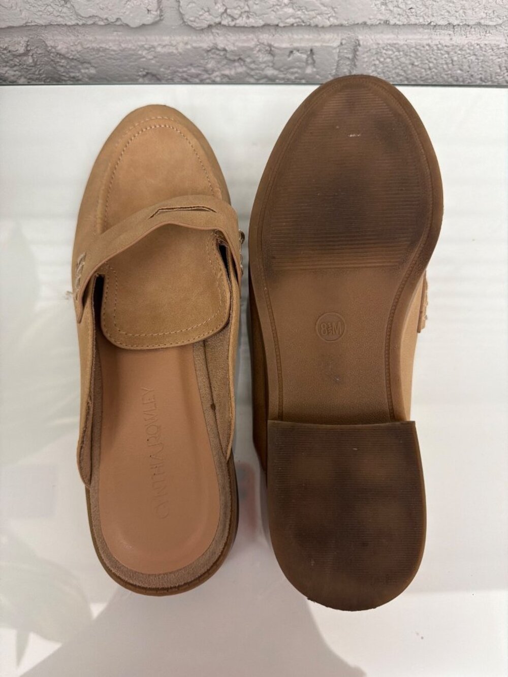 Cynthia Rowley Prescott Tan Women’s Loafer Mules Shoes Size 8.5 - Picture 7 of 9